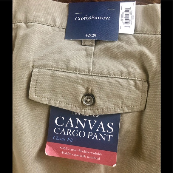 Croft&Barrow Khaki Canvas CargoPant-Size42x29(NWT) - Picture 5 of 7